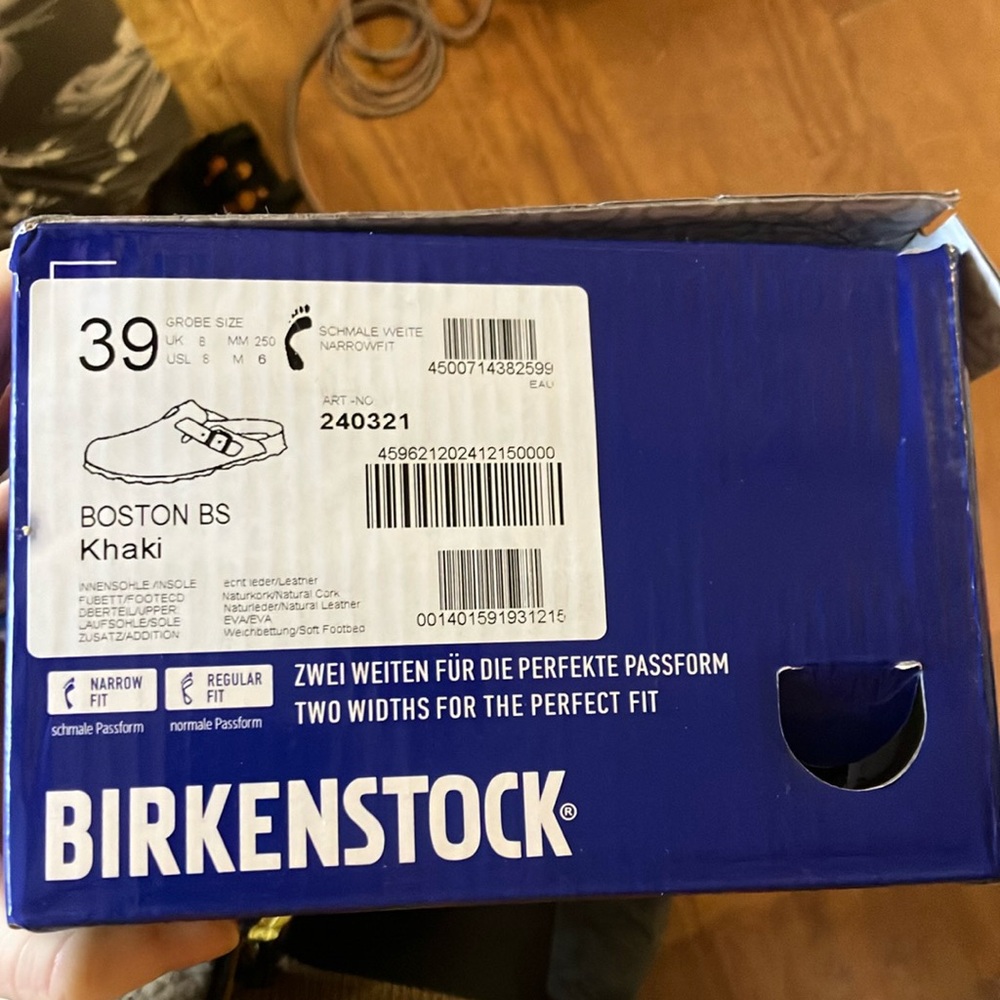 NWT Birkenstock Boston Clogs size 8.5/39 EU color Khaki